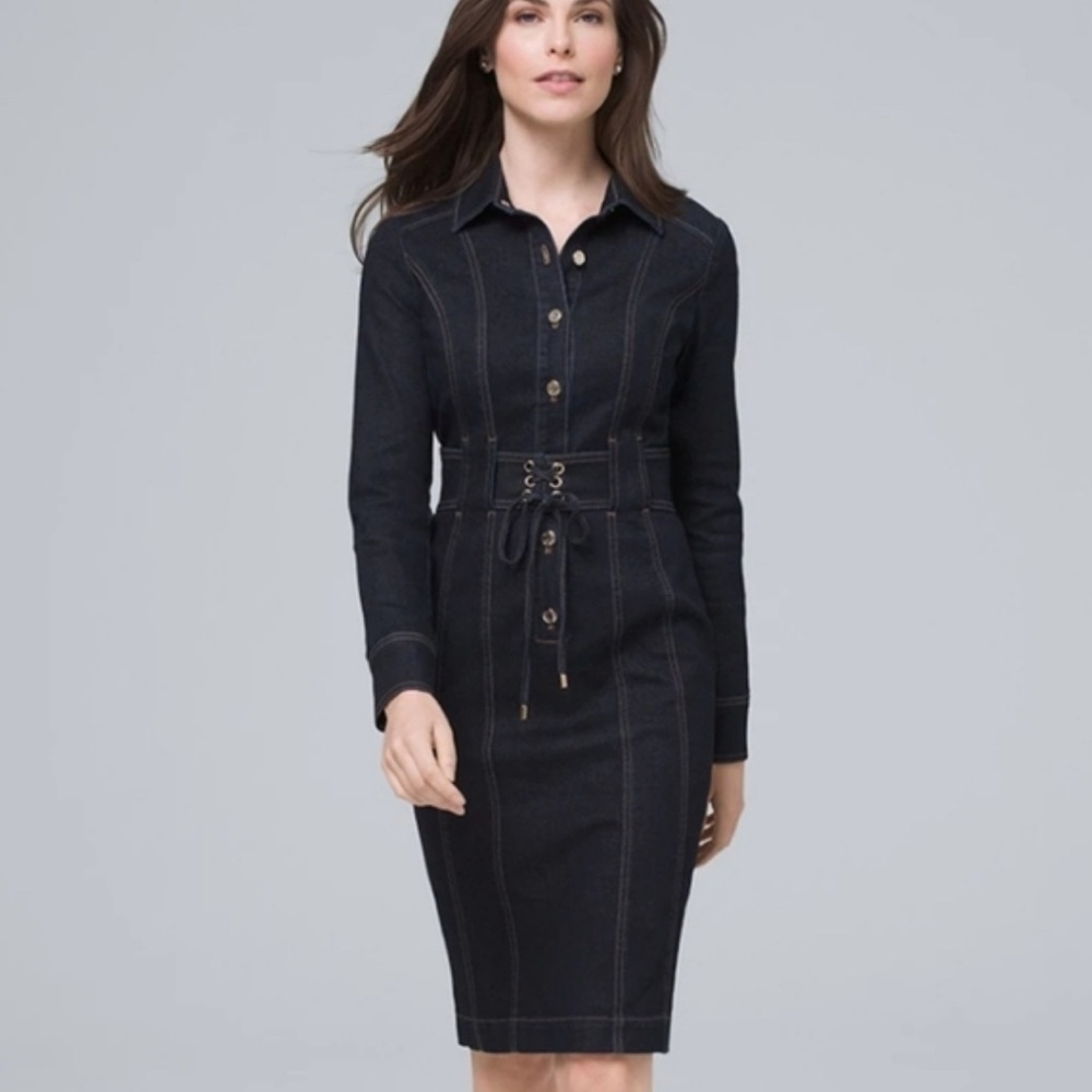 White House Black Market WHBM Jean/Denim Dress. LIKE NEW 2P.